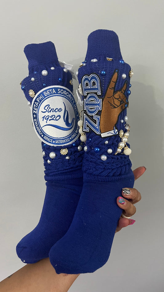 Beta sorority Bling Junk Socks