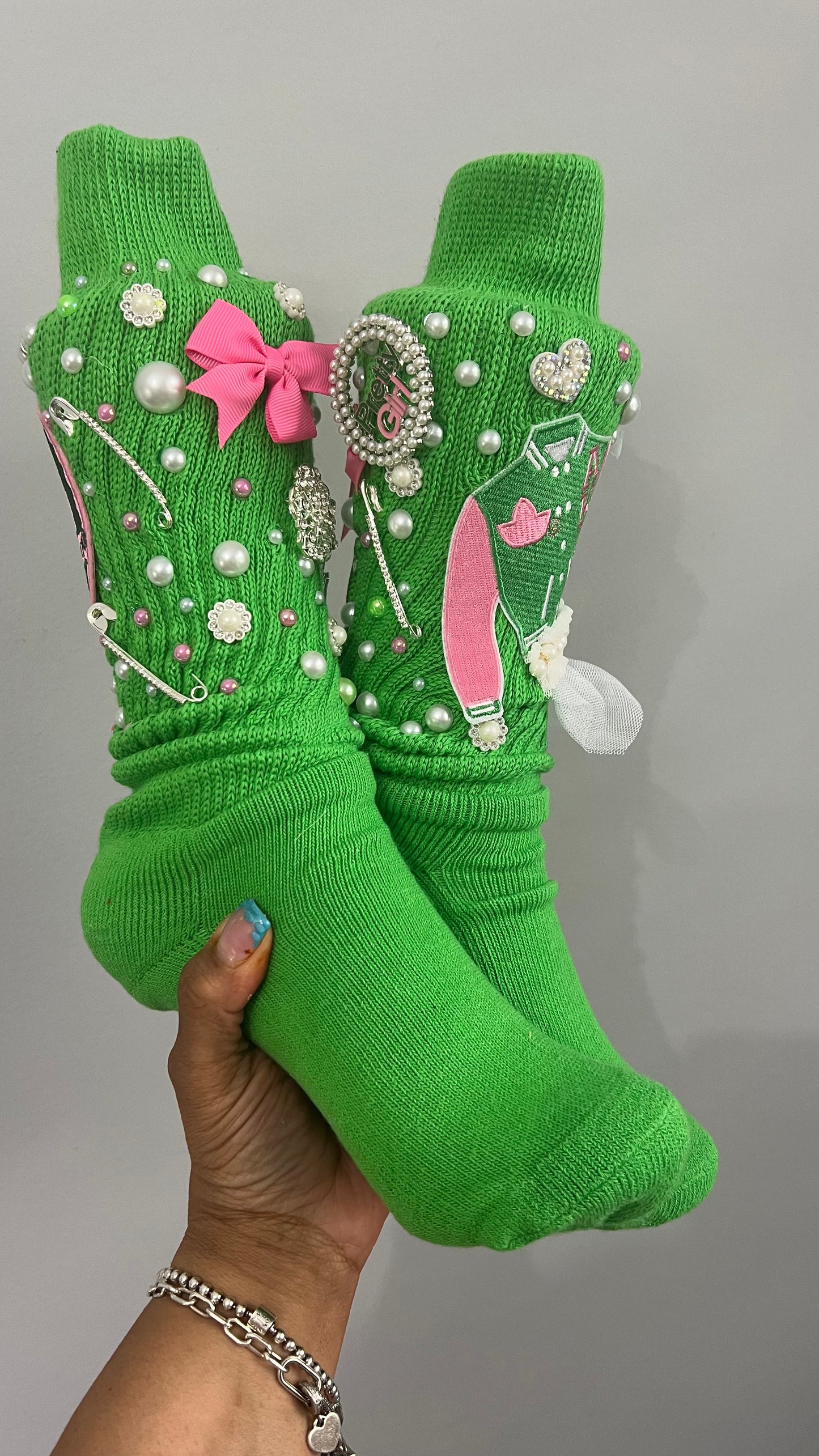 AKA Soroirty Bling Socks with Cosmetic Bag!