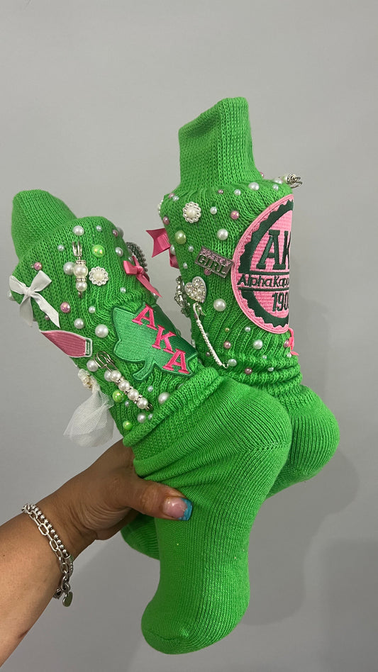 AKA Soroirty Bling Socks with Cosmetic Bag!