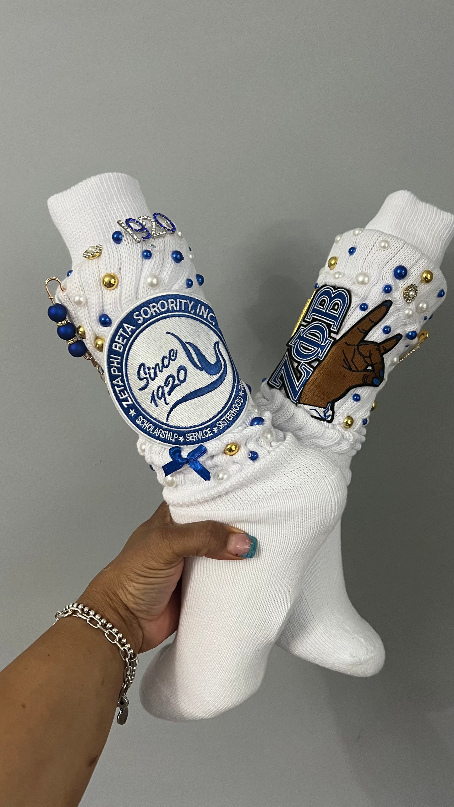 Beta sorority Bling Junk Socks