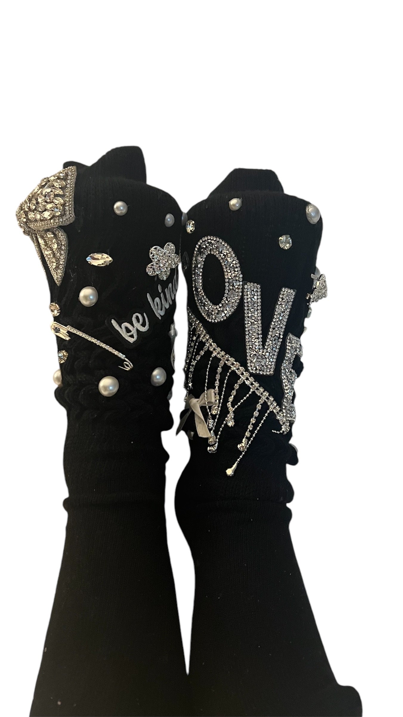 Bling Black Love socks