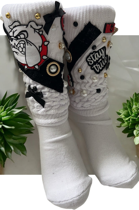 Custom Georgia Bulldogs Bling Socks