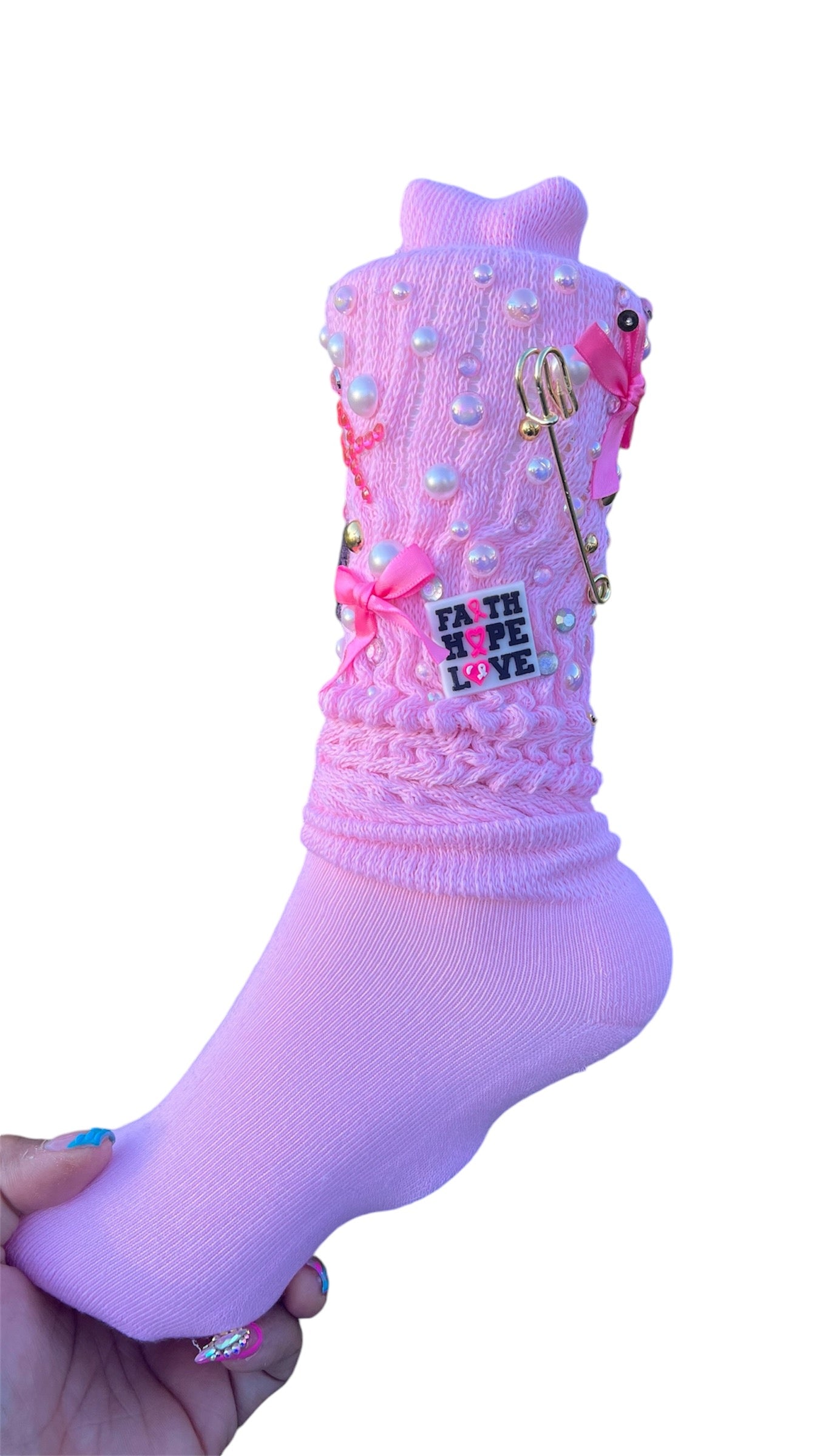 Breast Cancer bling socks